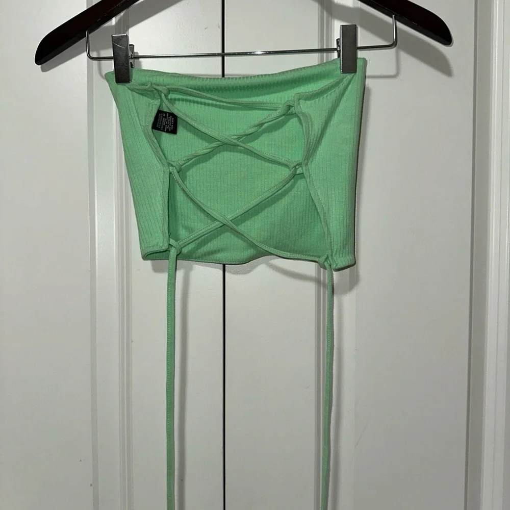 Rue 21 Lightweight Strappy Back Tube Top M Green - Picture 3 of 3